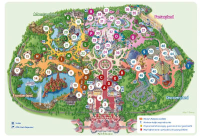 Disneyland Paris : Plan du parc Disneyland